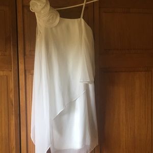 White, one shoulder design dress